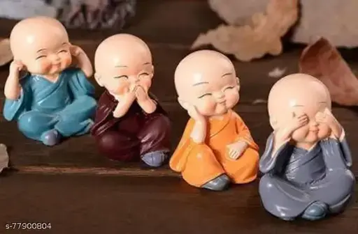 Handicrafted Marble Baby Laughing Buddha Statue Home Decorated set of 4
