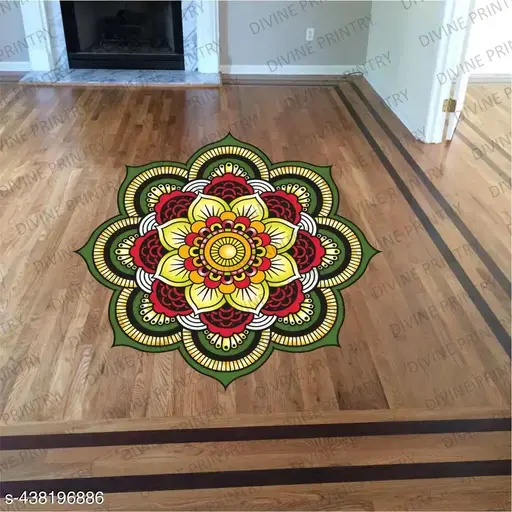 Divine Printry Rangoli Mandala Floor Sticker Size-(38X38) cm